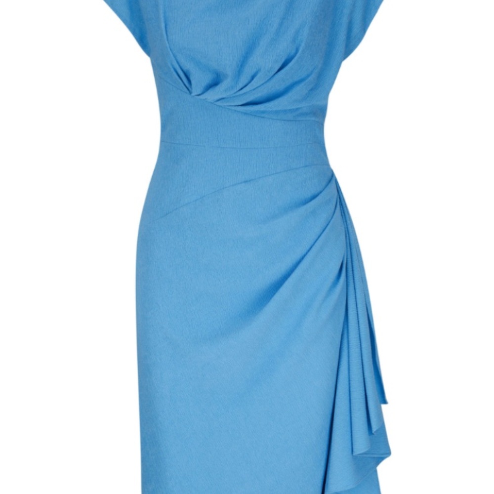 Lela Rose Cerulean Textured Crepe Sheath Dress - NWT!